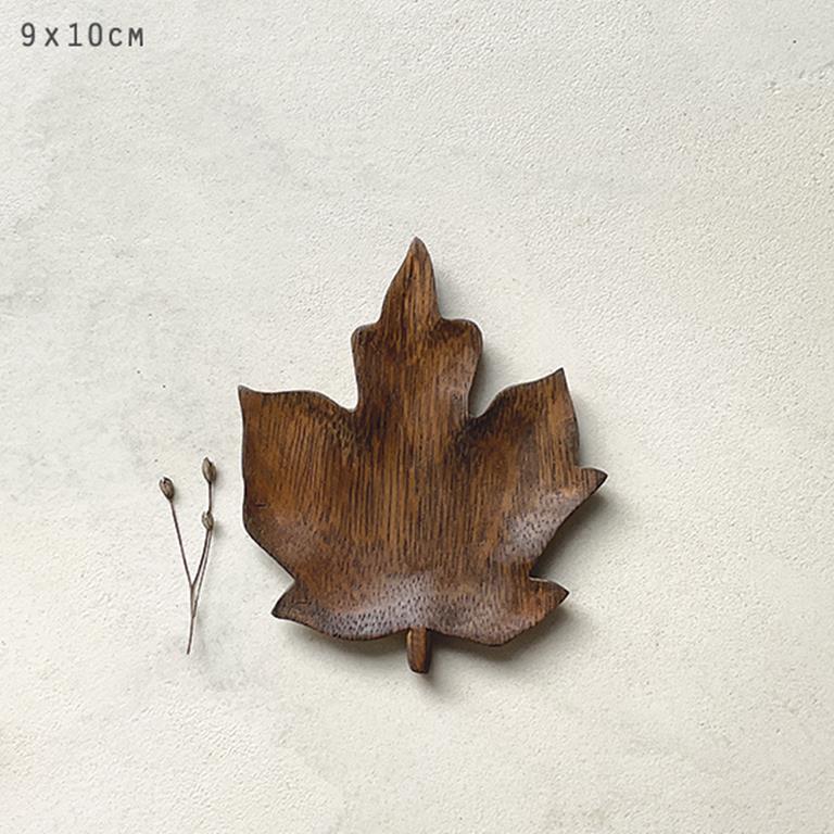 Wooden Maple Leaf Dish Small