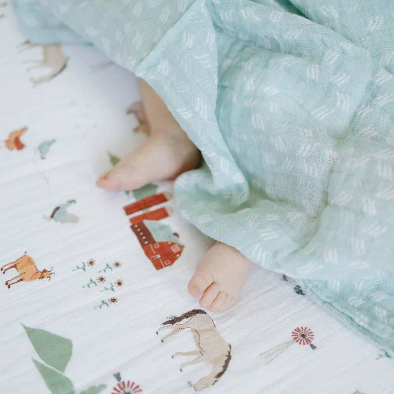 Cotton Muslin Swaddle 3 Pack - Farmyard