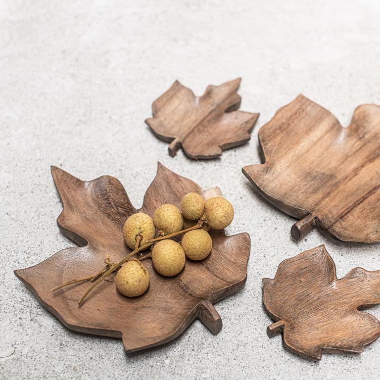 Wooden Maple Leaf Dish