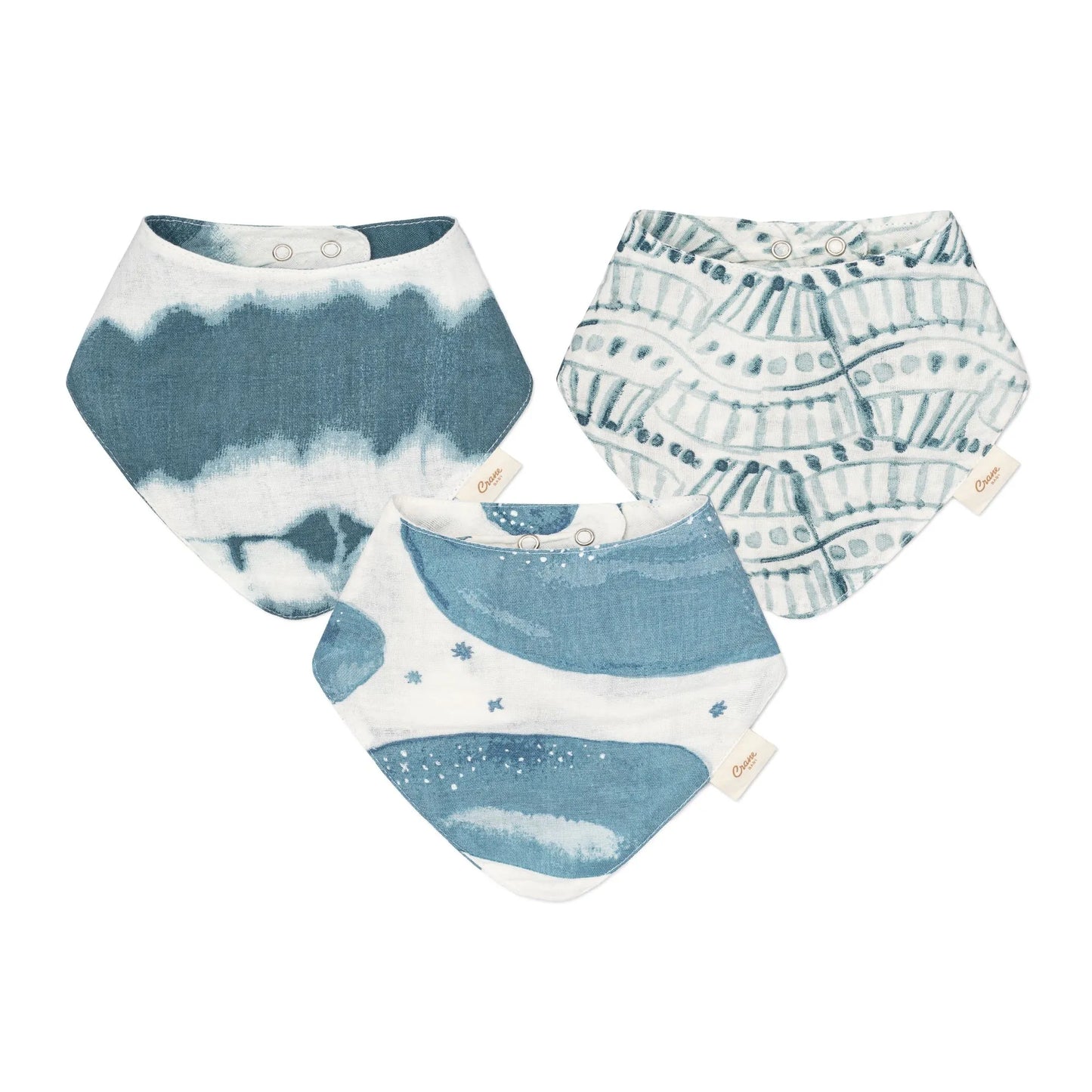 Cotton Muslin Bib 3 Pack - Whales