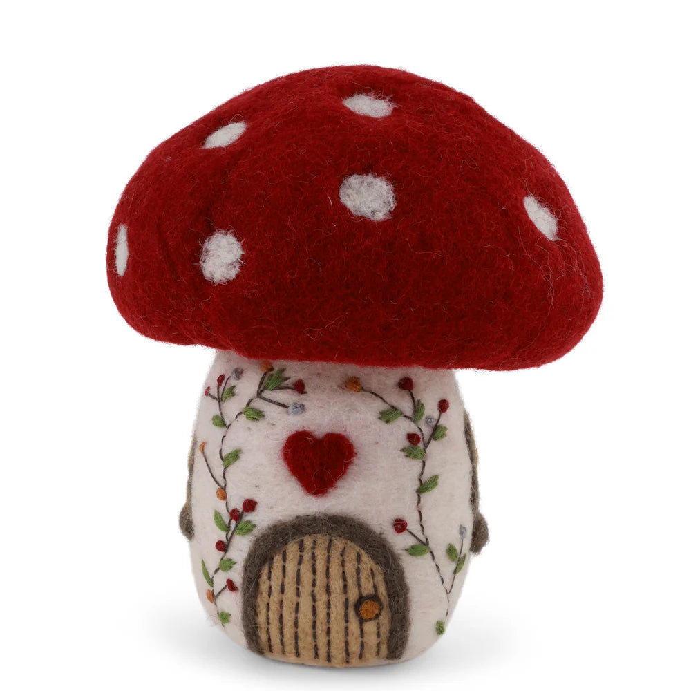Embroidered Felt Mushroom House Large