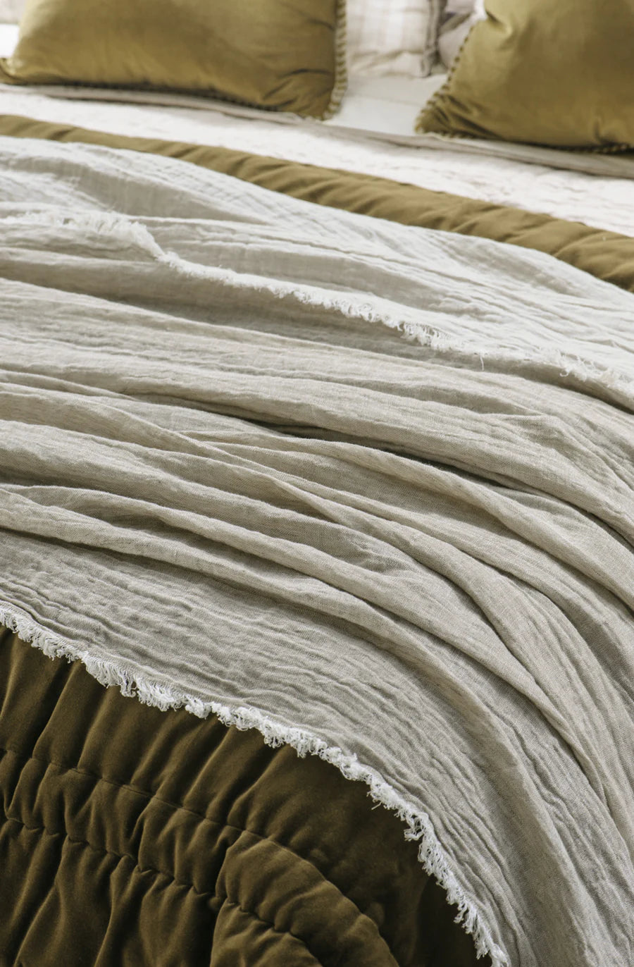 Leggera Linen Throw - Thyme