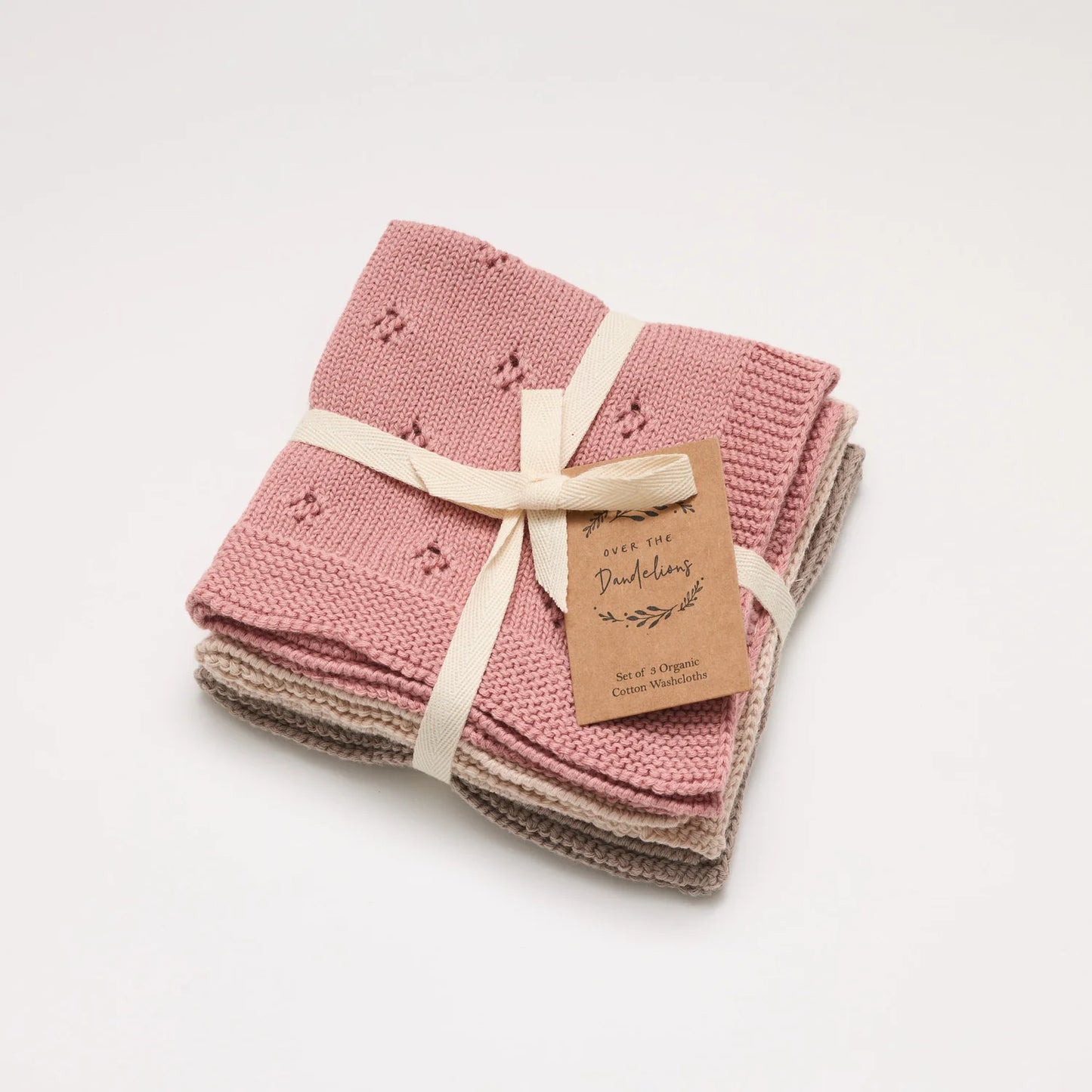 Organic Washcloth Set Rose