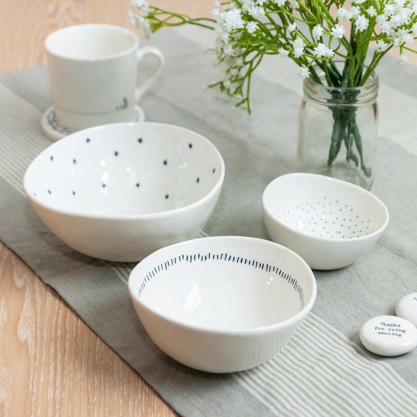 Set of 3 Porcelain Bowls