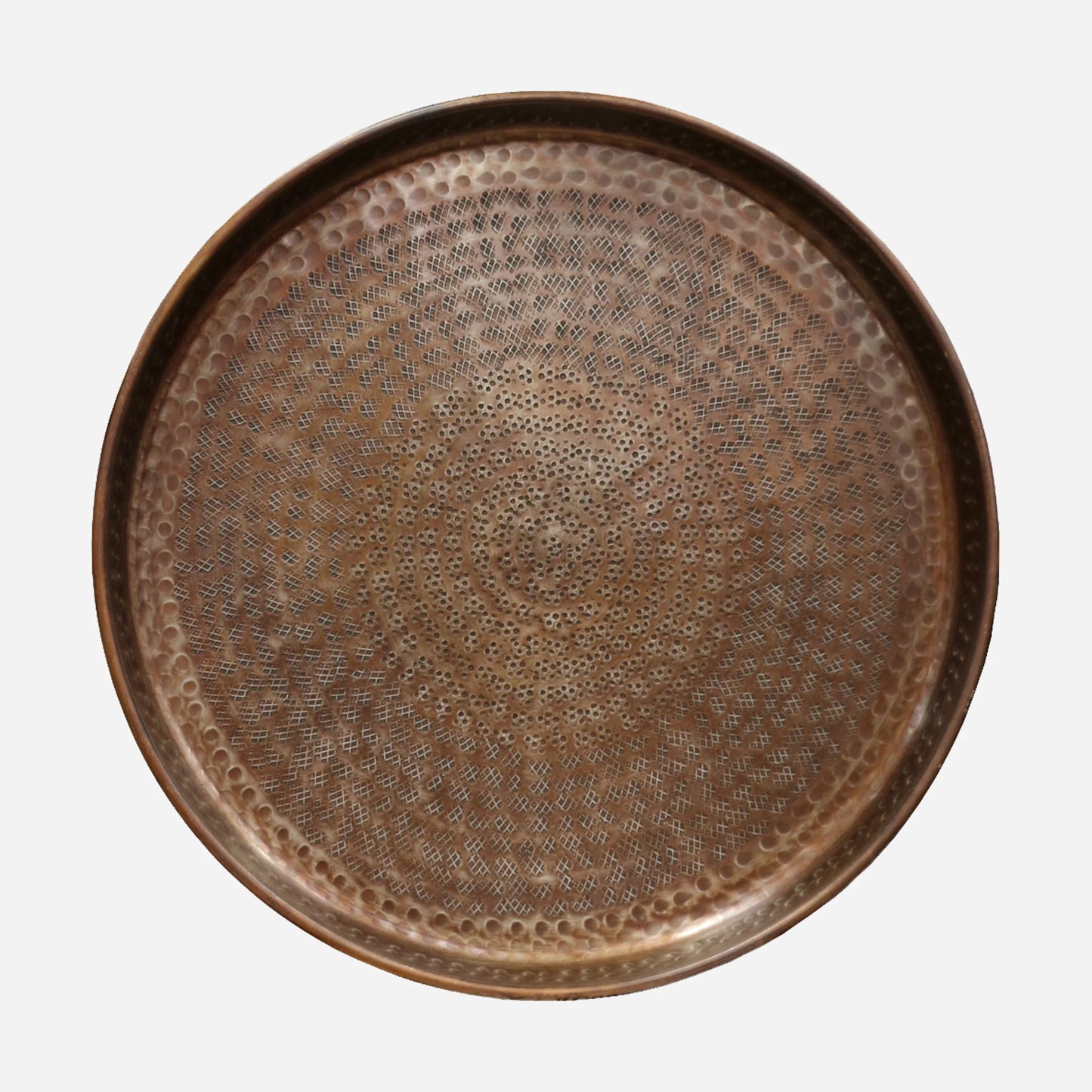 Moroccan Antique Copper Round Tray