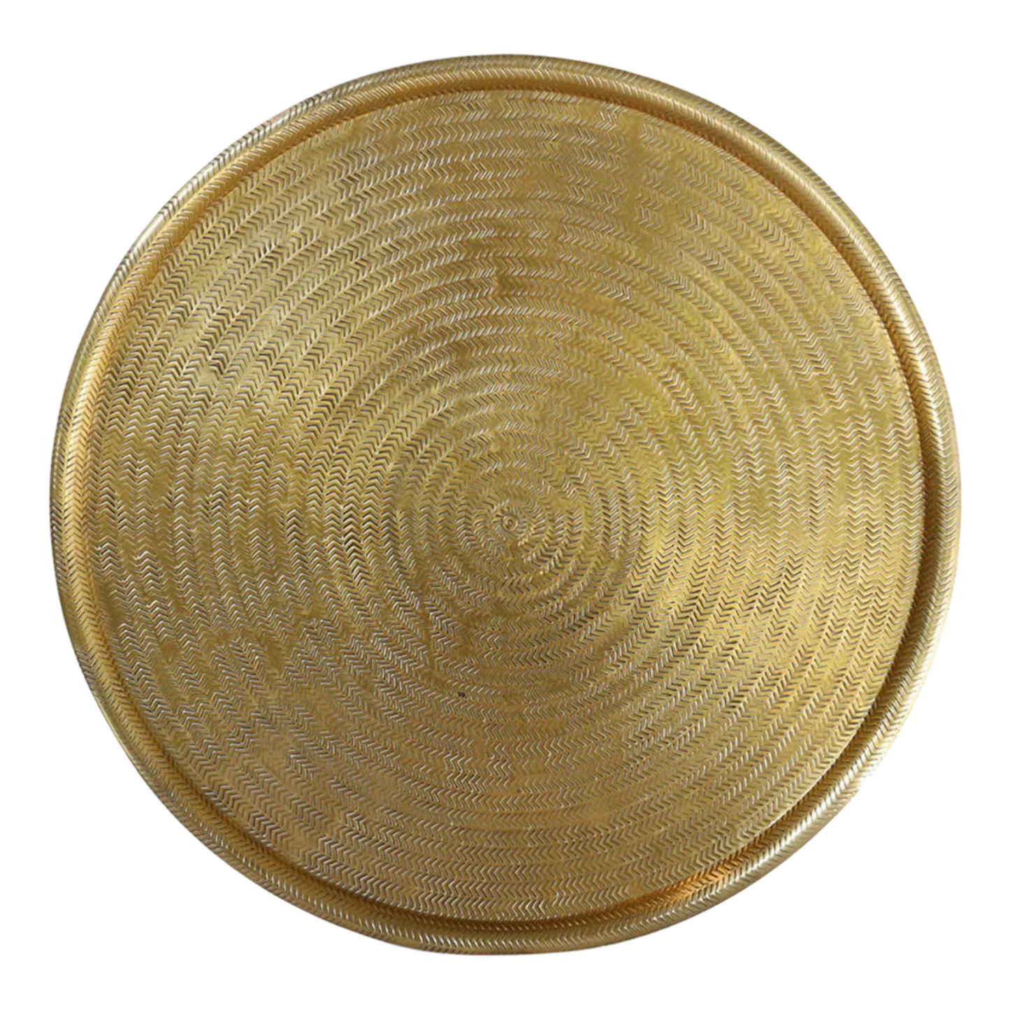 Ravello Round Antique Brass Finish Tray - 61.5cm