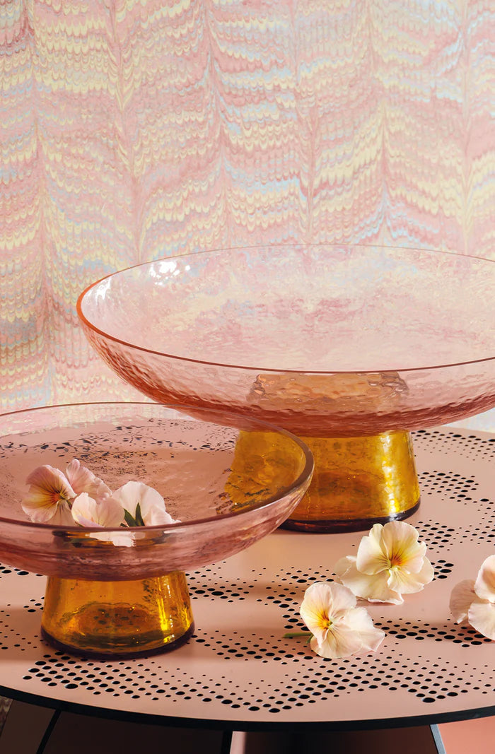 Pedestal Bowl - Rose/Amber (Large)