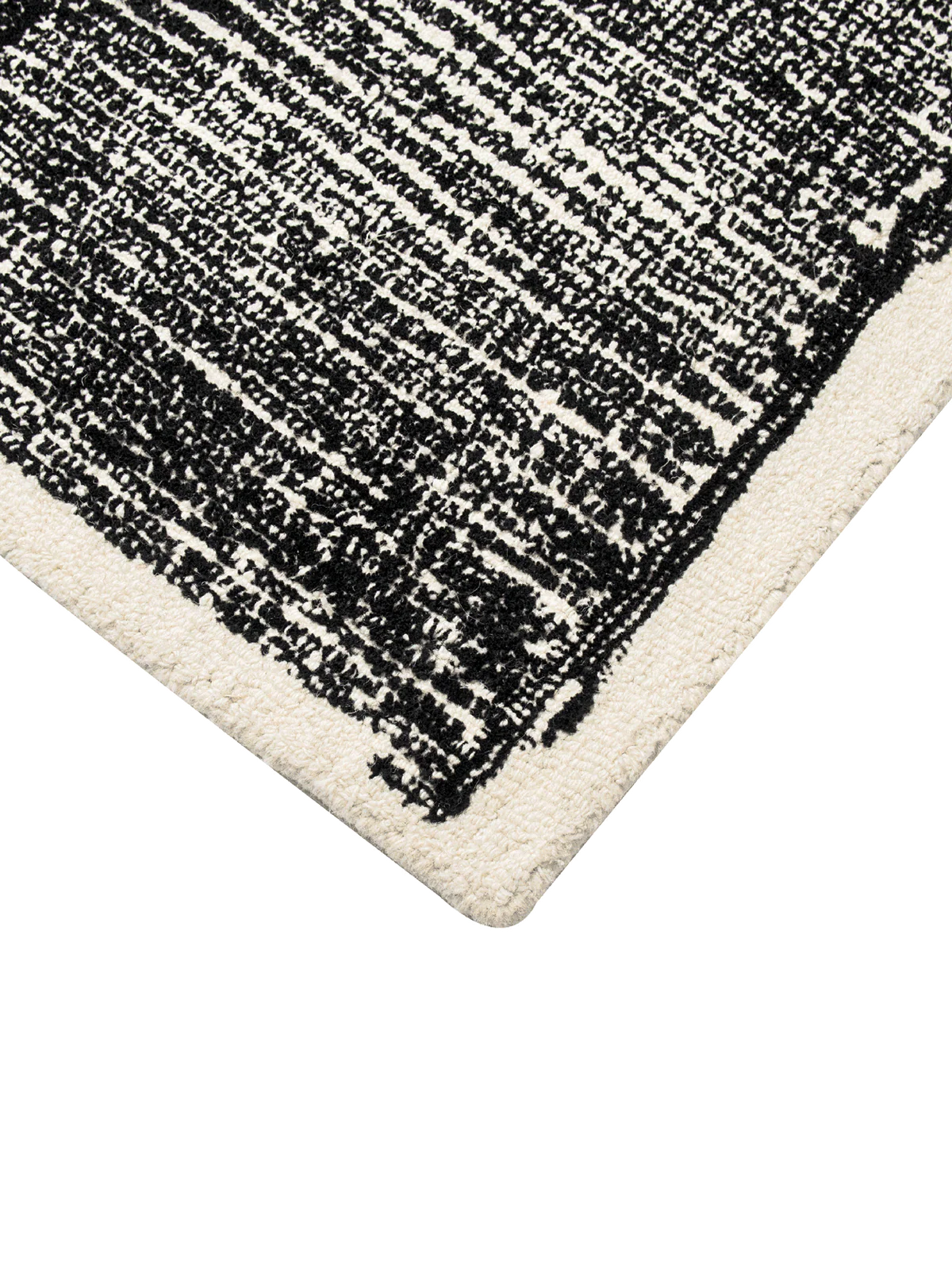 Elio NZ Wool Floor Rug | Ivory & Black