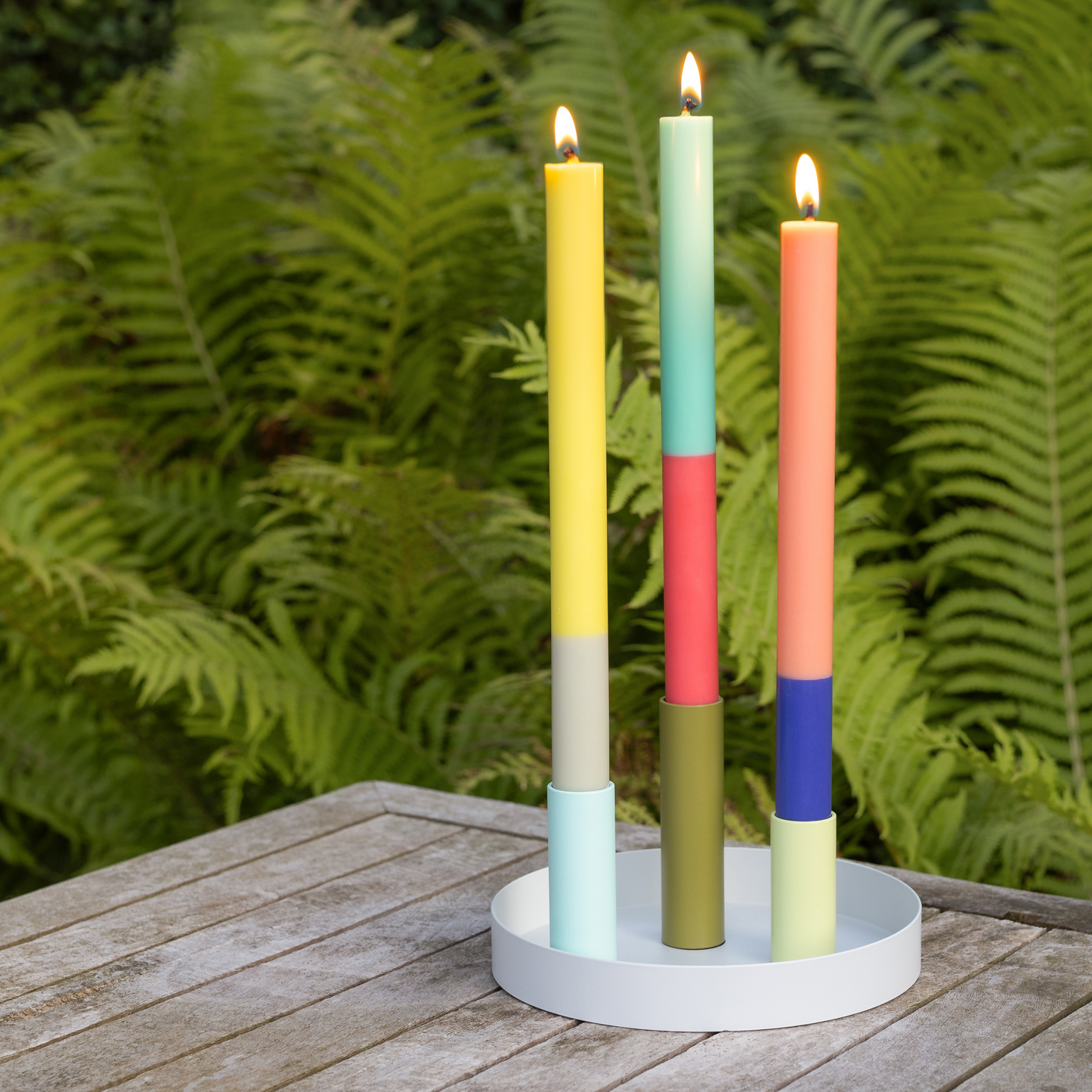 Colour-Blocked Set of 3 Candles | Ibiza