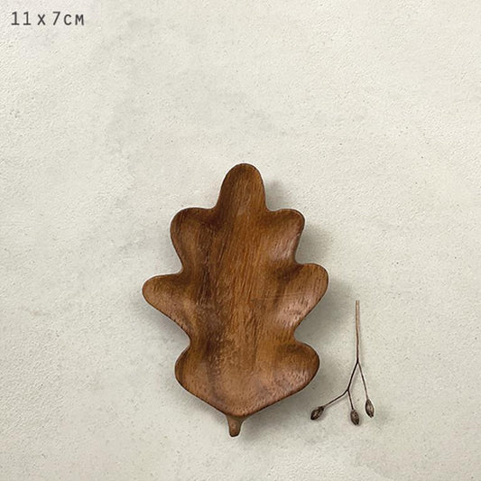 Wooden Oak Leaf Dish
