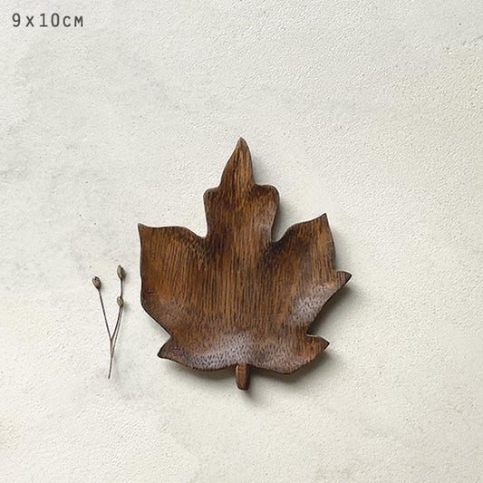 Wooden Maple Leaf Dish Small