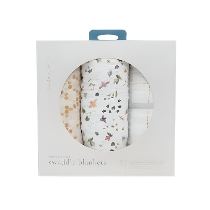 Cotton Muslin Swaddle 3 Pack - Bees