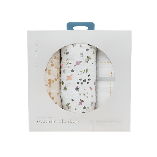 Cotton Muslin Swaddle 3 Pack - Bees