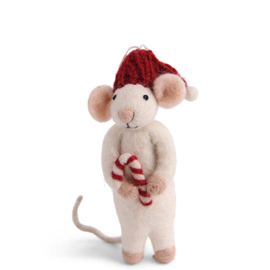 White Mouse with Candy Cane