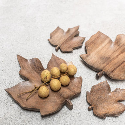 Wooden Maple Leaf Dish Small