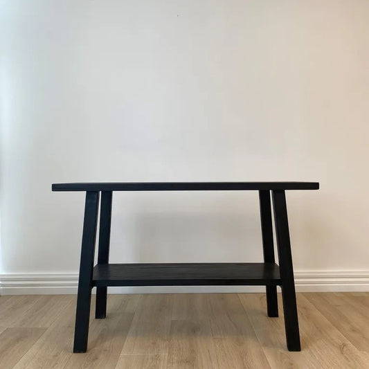 Reclaimed Wood Console Table - Black