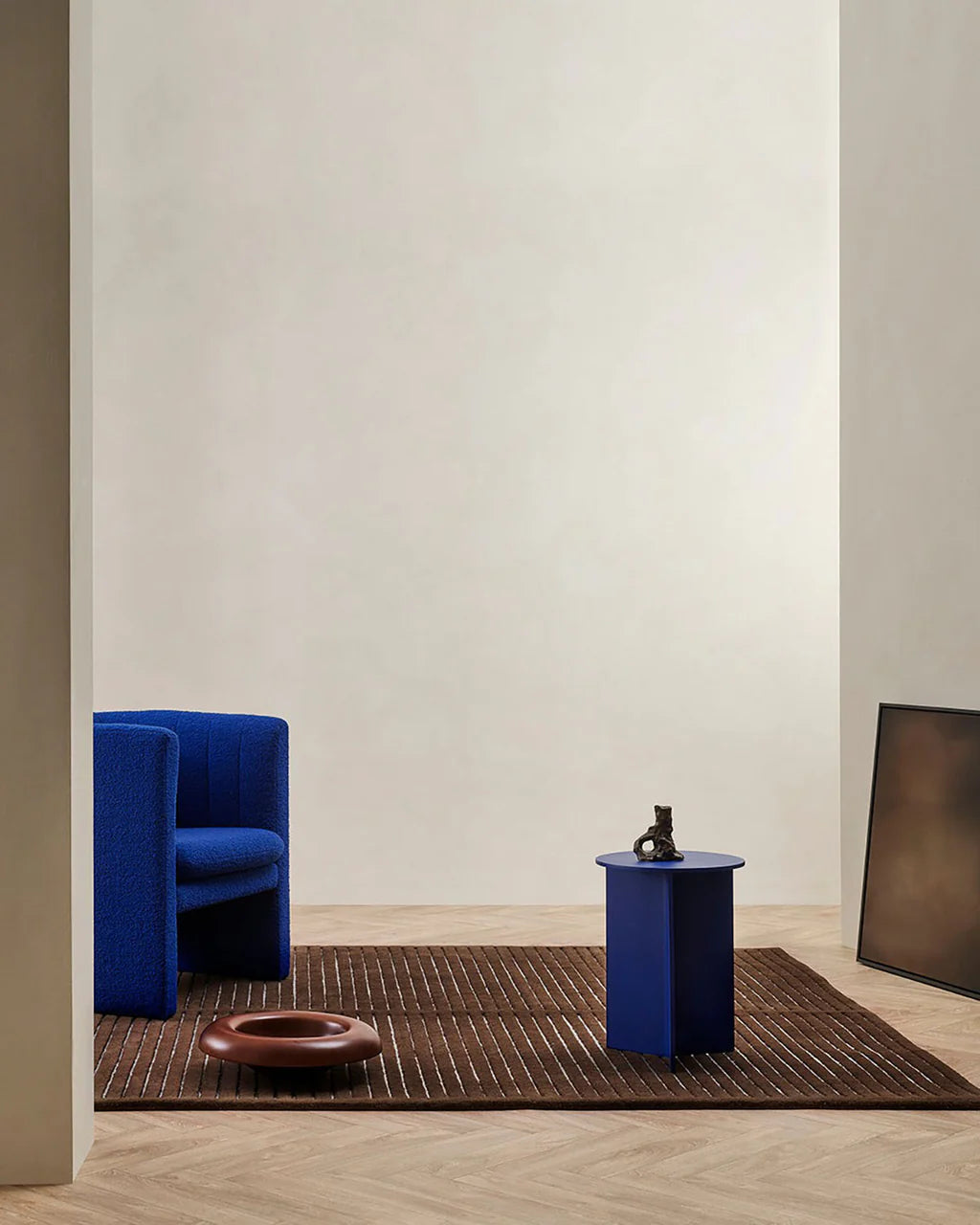 Marlow NZ Wool Floor Rug | Chocolate Brown & Powder Blue