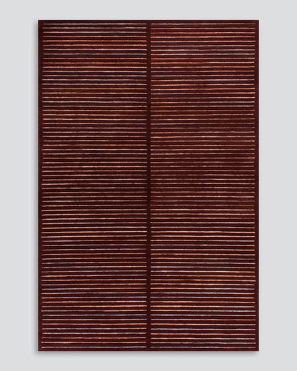 Marlow NZ Wool Floor Rug | Burgundy Wine & Pale Pink