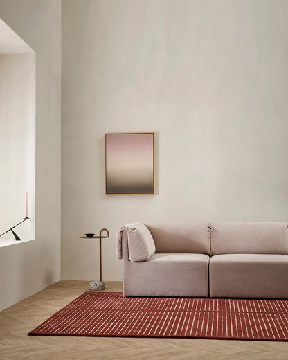 Marlow NZ Wool Floor Rug | Burgundy Wine & Pale Pink