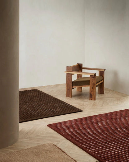Marlow NZ Wool Floor Rug | Burgundy Wine & Pale Pink