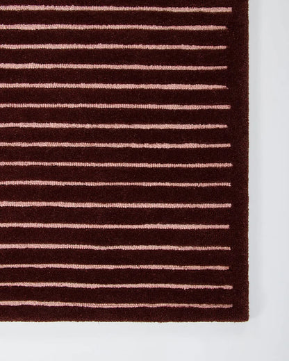 Marlow NZ Wool Floor Rug | Burgundy Wine & Pale Pink