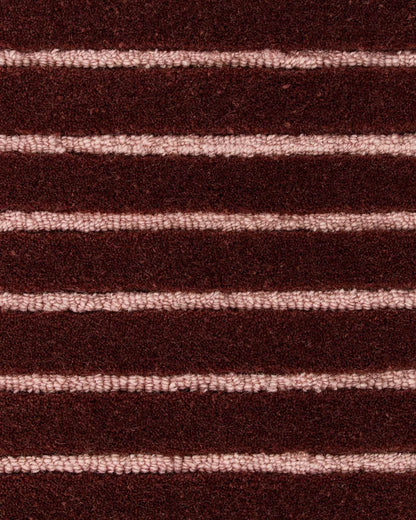 Marlow NZ Wool Floor Rug | Burgundy Wine & Pale Pink