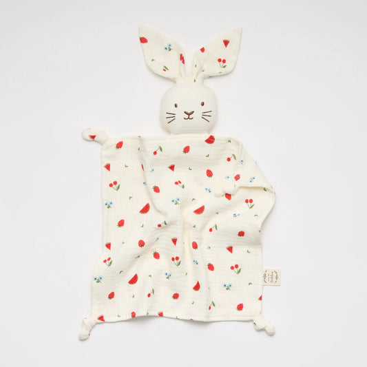 Organic Muslin Bunny Lovey with Sweet Pickings Print