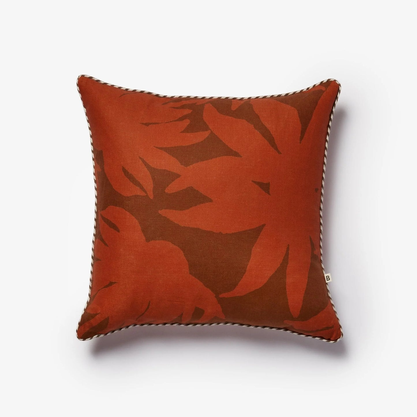 Fleur Orange Linen Cushion