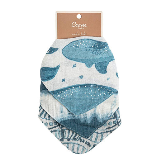 Cotton Muslin Bib 3 Pack - Whales