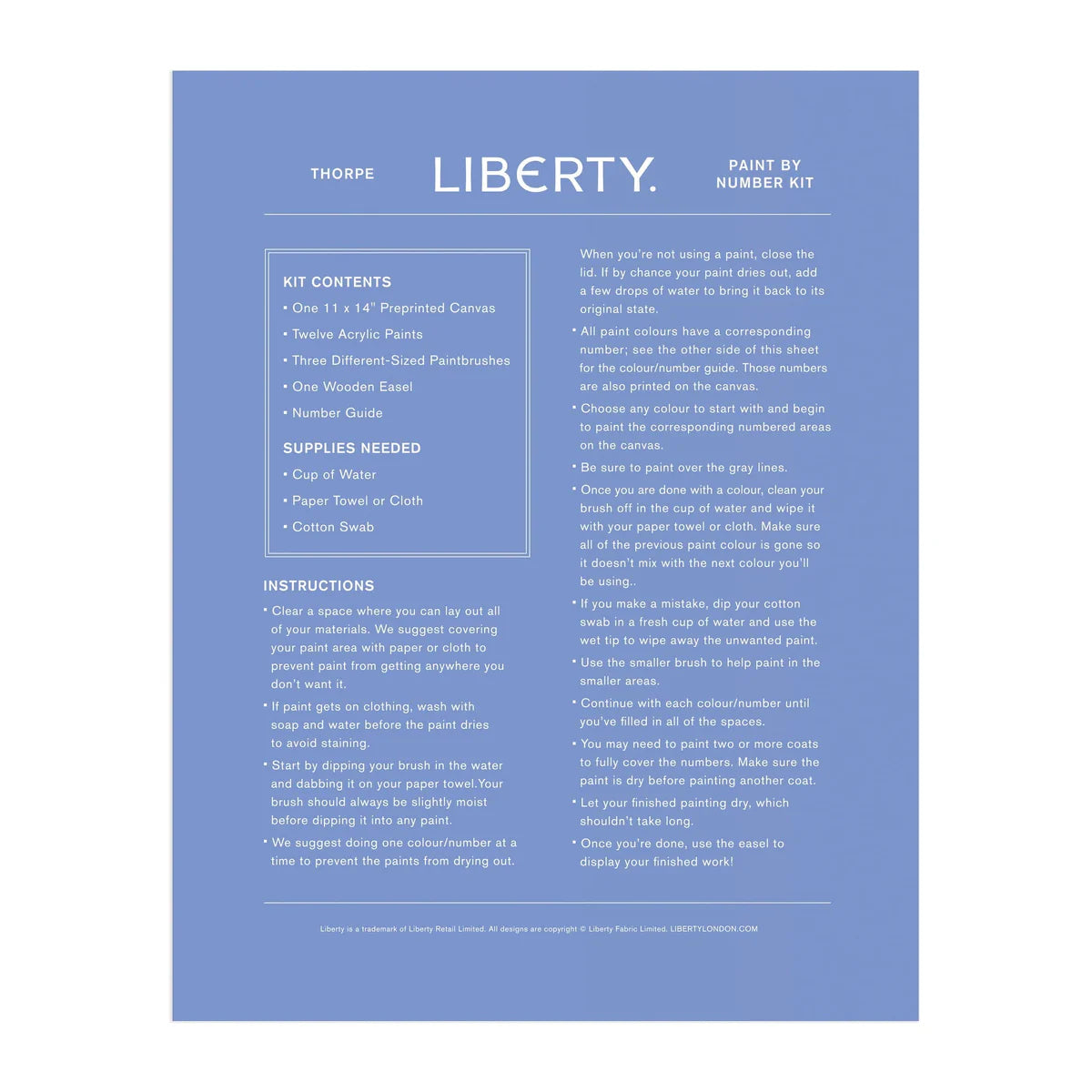 Liberty Paint By Number Kit