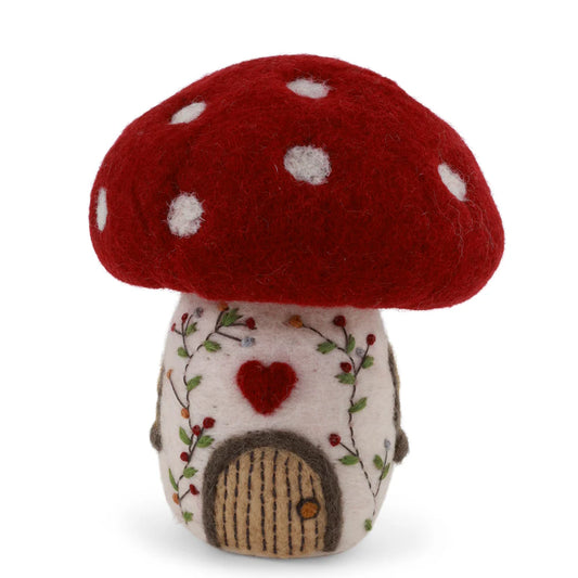 Embroidered Felt Mushroom House Large
