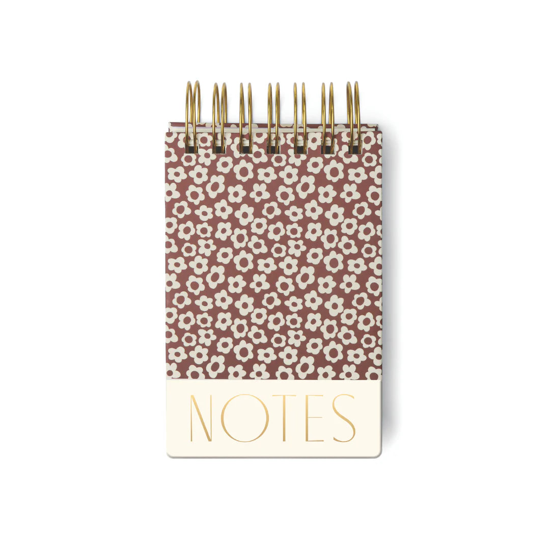 Chunky Wire Notepad | Burgundy Brown Floral