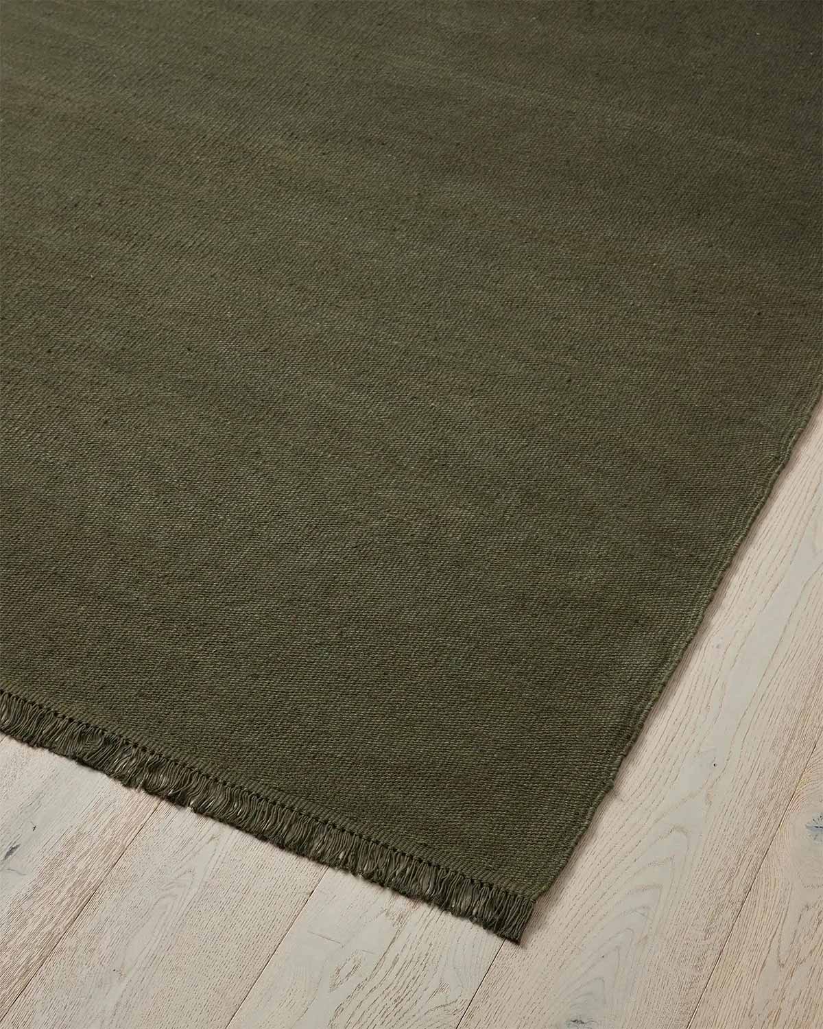 Emilio Linen Floor Rug | Kale