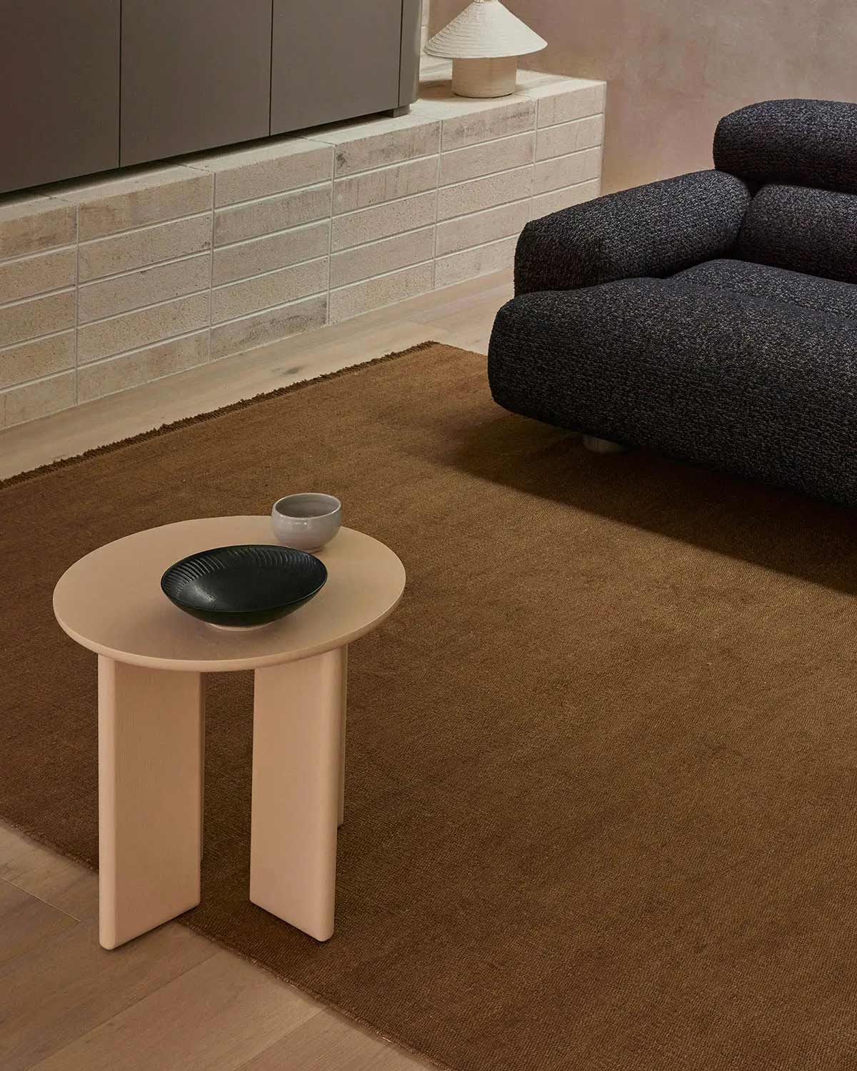 Emilio Linen Floor Rug | Toffee