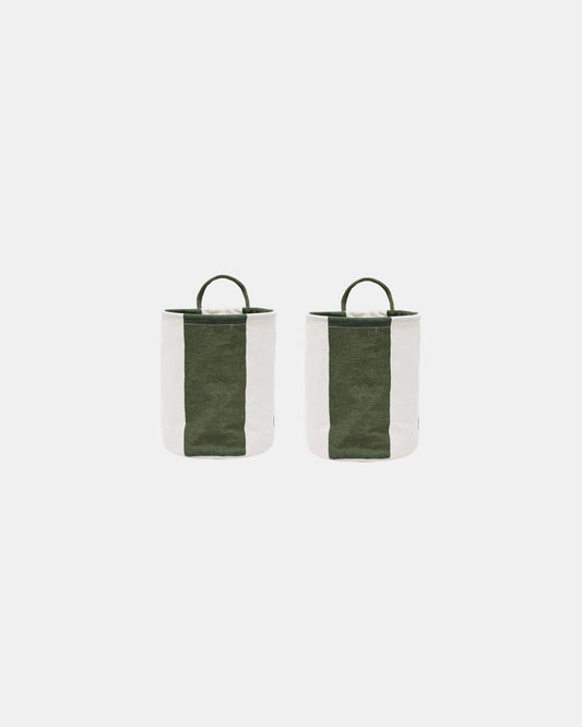 Kara Storage Basket Small Set of 2 | Dark Green