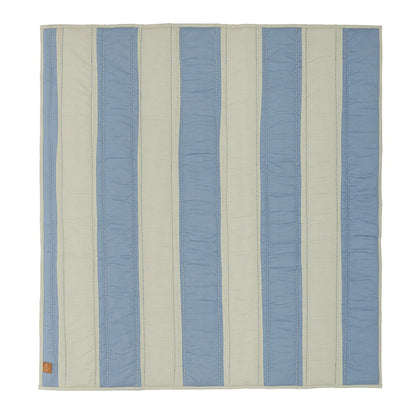 Stripped Quilted Blanket - Blue Clay