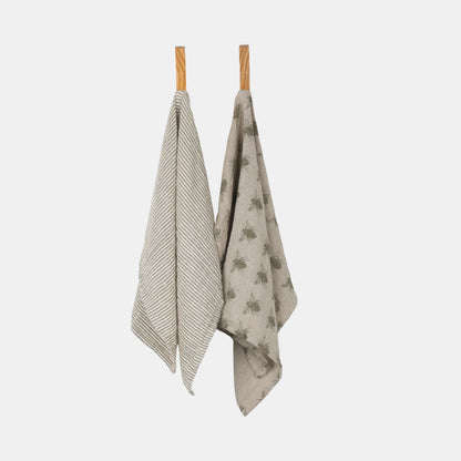 Tea Towel Set of 2 | Olive Bee