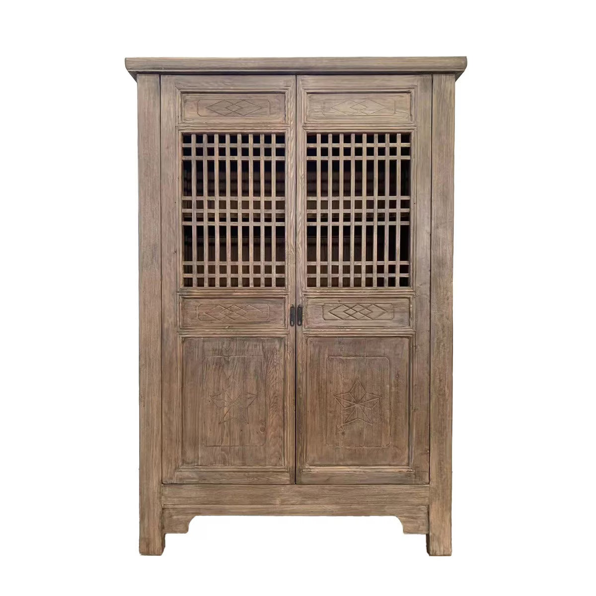 Drift Reclaimed Elm Carved 2 Door Cabinet