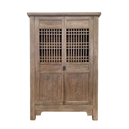 Drift Reclaimed Elm Carved 2 Door Cabinet