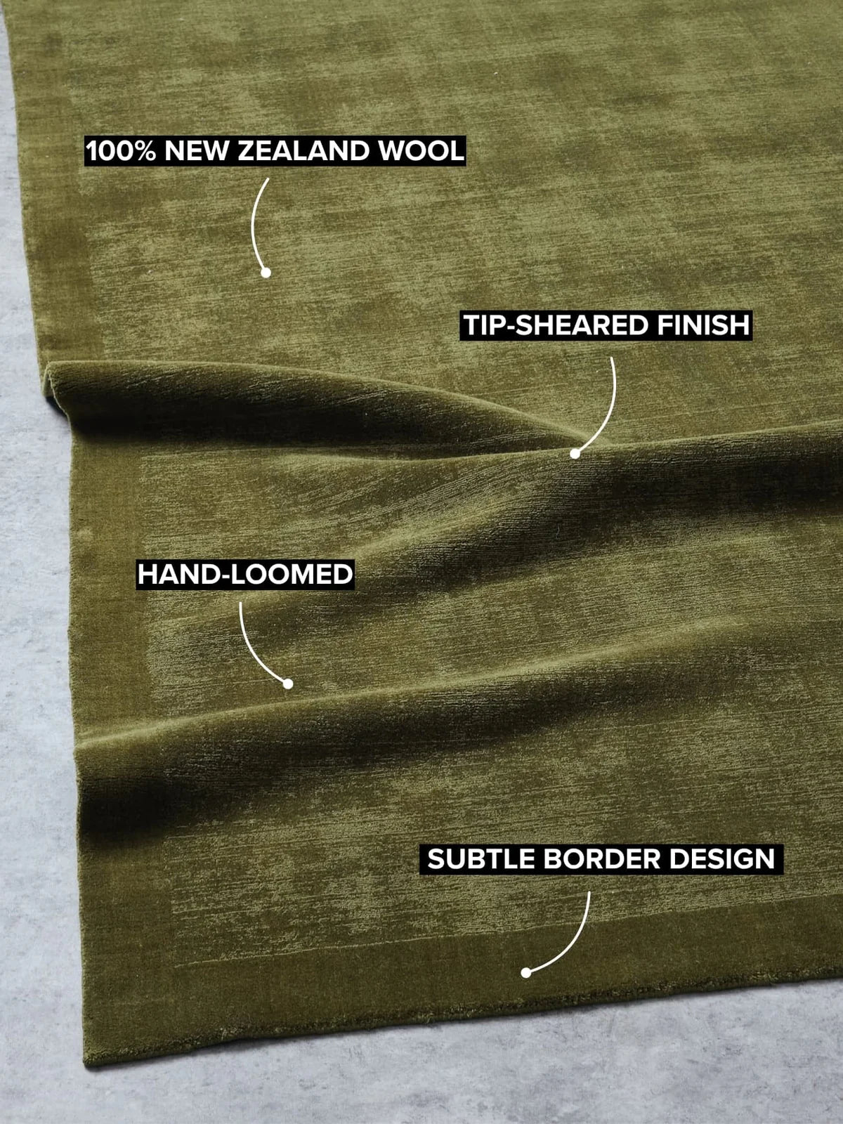 Tait NZ Wool Floor Rug | Olive