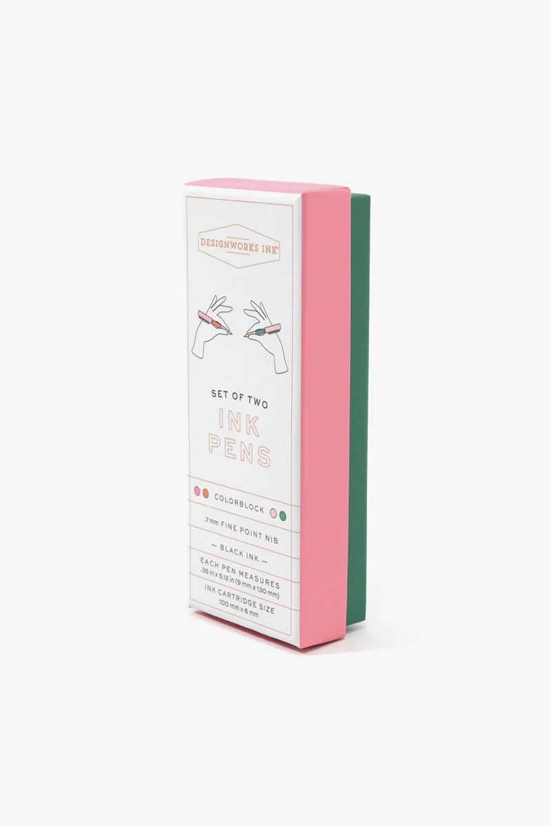 Colour Block Ballpoint Pens | Red, Orange & Emerald