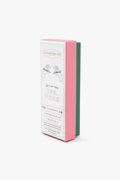 Colour Block Ballpoint Pens | Red, Orange & Emerald