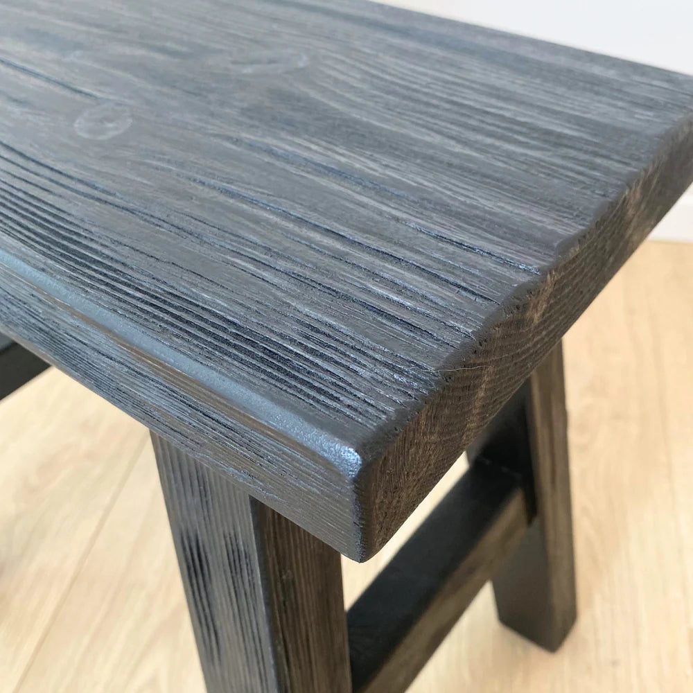 Reclaimed Wood Bench Medium | Black