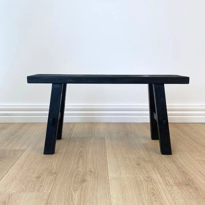 Reclaimed Wood Bench Medium | Black