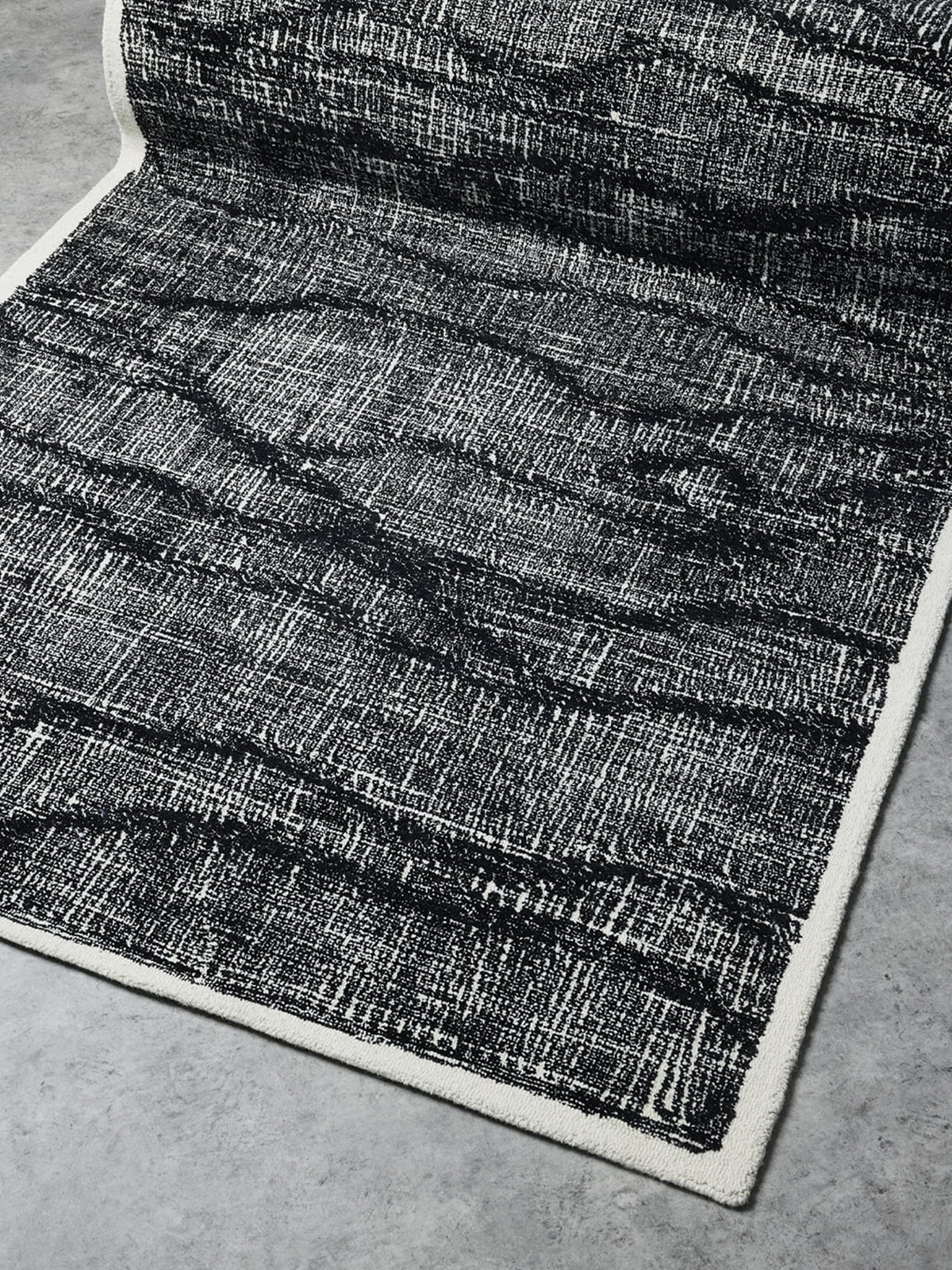 Elio NZ Wool Floor Rug | Ivory & Black