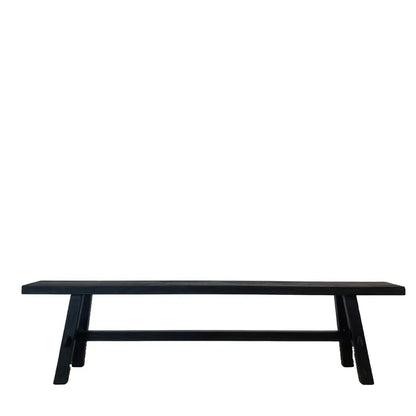 Reclaimed Wood Bench Long | Black