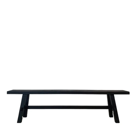 Reclaimed Wood Bench Long | Black
