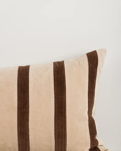 Huxley Lodge Cushion | Natural & Chocolate