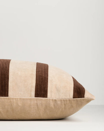 Huxley Lodge Cushion | Natural & Chocolate