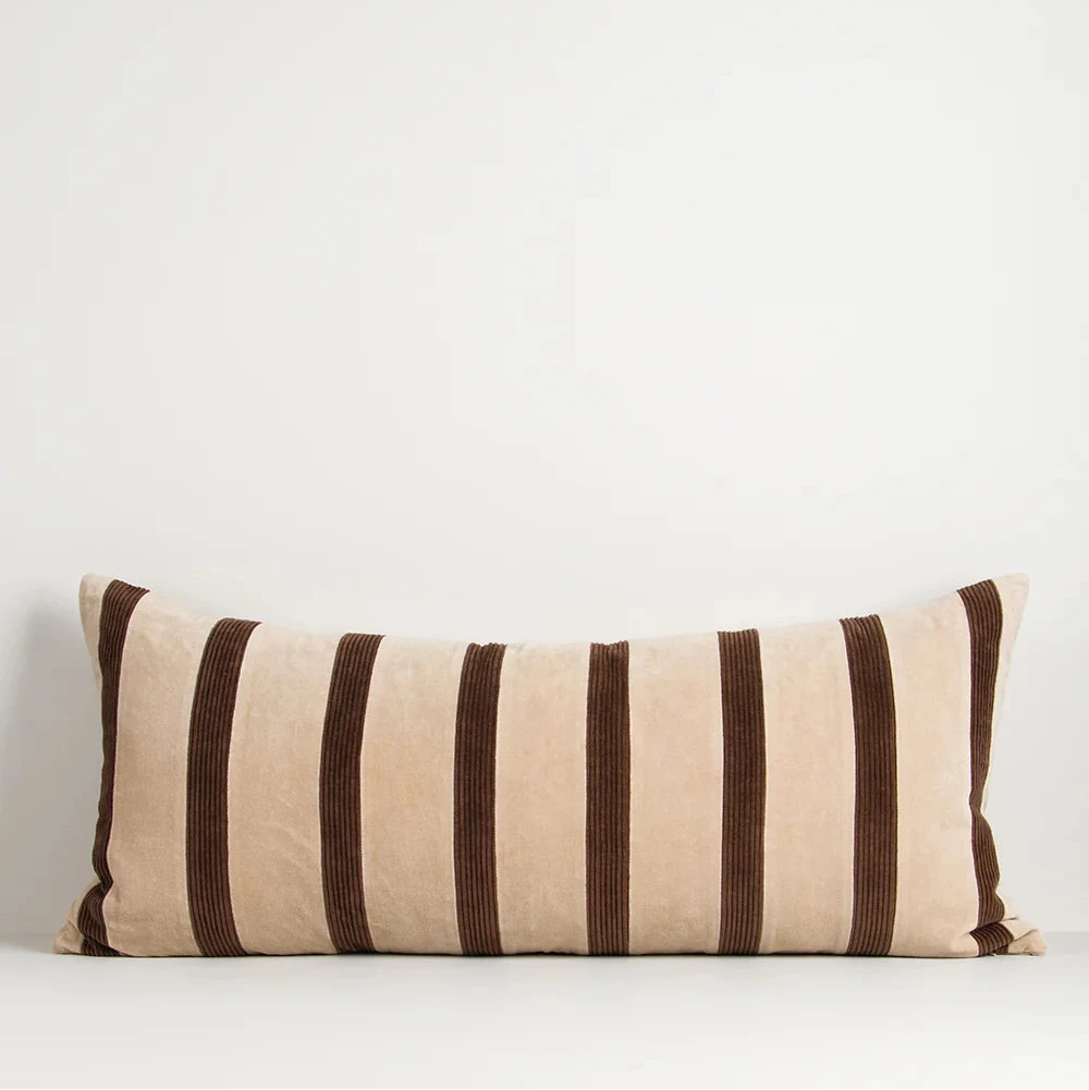Huxley Lodge Cushion | Natural & Chocolate